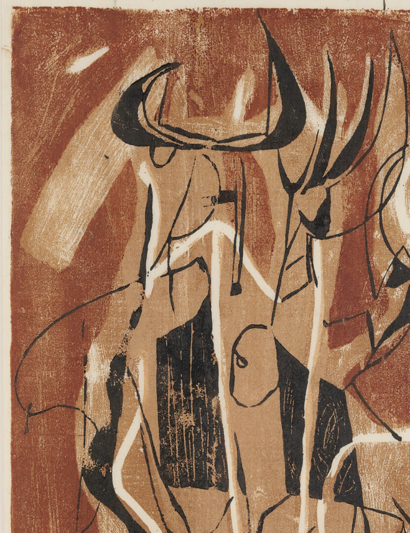 Lot 1198: 2 Early Adja Yunkers Woodcuts, Las Lolitas & Succubae