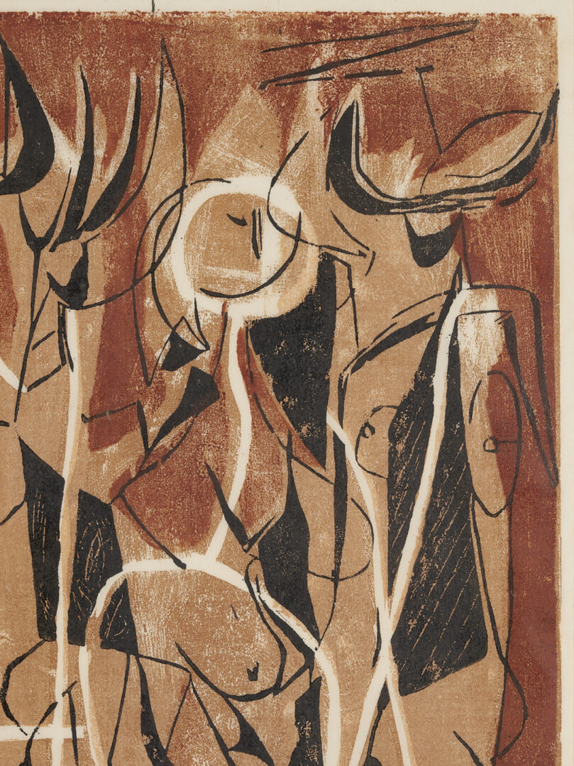 Lot 1198: 2 Early Adja Yunkers Woodcuts, Las Lolitas & Succubae