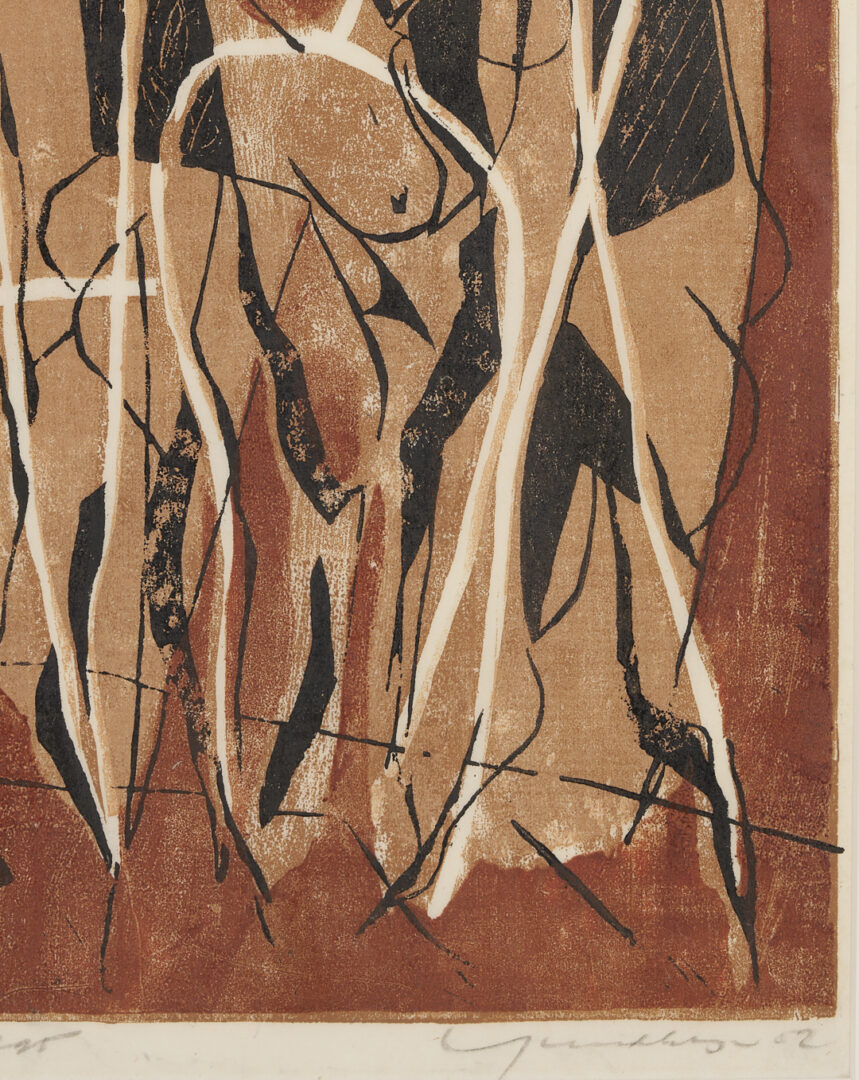 Lot 1198: 2 Early Adja Yunkers Woodcuts, Las Lolitas & Succubae