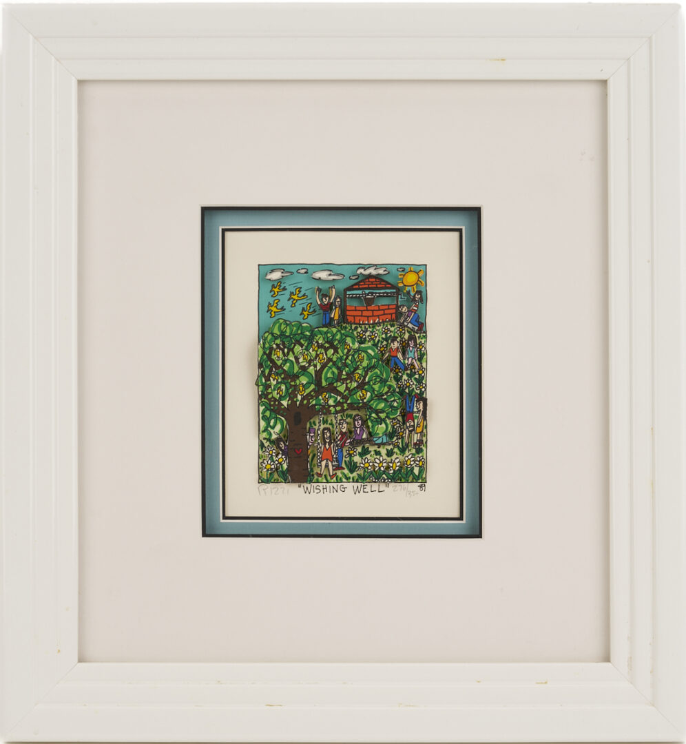 Lot 1199: James Rizzi 3D Op Art Screenprint, Wishing Well