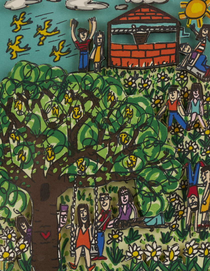 Lot 1199: James Rizzi 3D Op Art Screenprint, Wishing Well