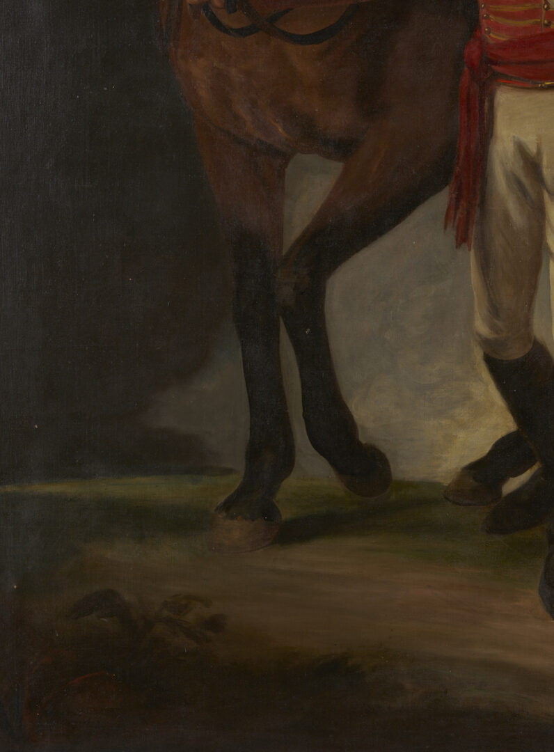 Lot 119: Large Marianne Harvey O/C Equestrian Portrait of John Harvey, Mayor of Norwich, After Opie