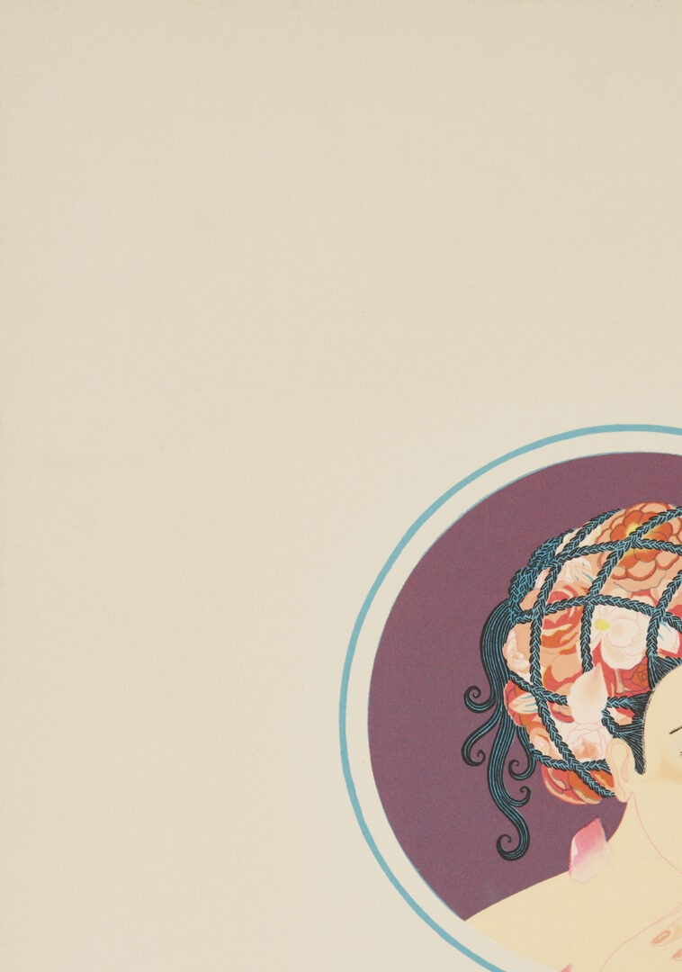 Lot 1200: 3 Signed Erte Lithographs, The Turban Suite Incl. The Mirror, Rose Turban, & Yellow Turban