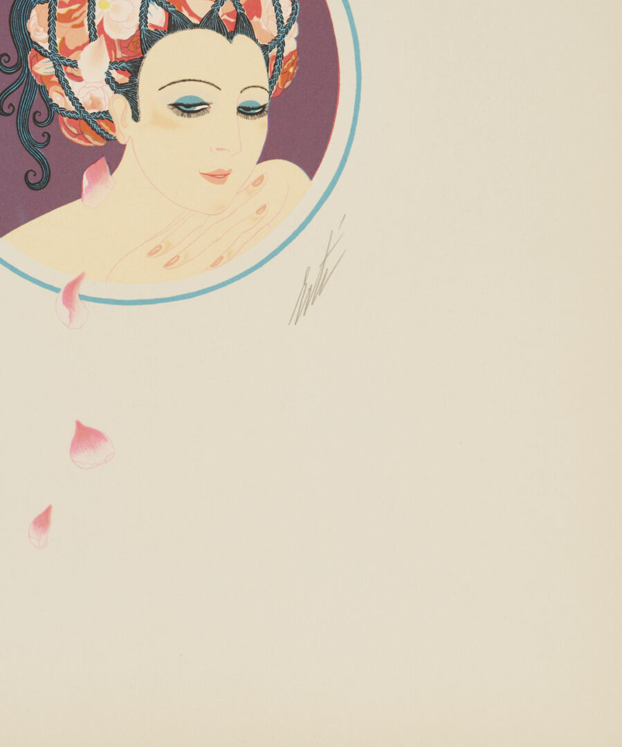 Lot 1200: 3 Signed Erte Lithographs, The Turban Suite Incl. The Mirror, Rose Turban, & Yellow Turban