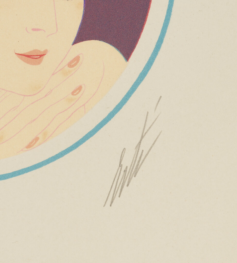 Lot 1200: 3 Signed Erte Lithographs, The Turban Suite Incl. The Mirror, Rose Turban, & Yellow Turban