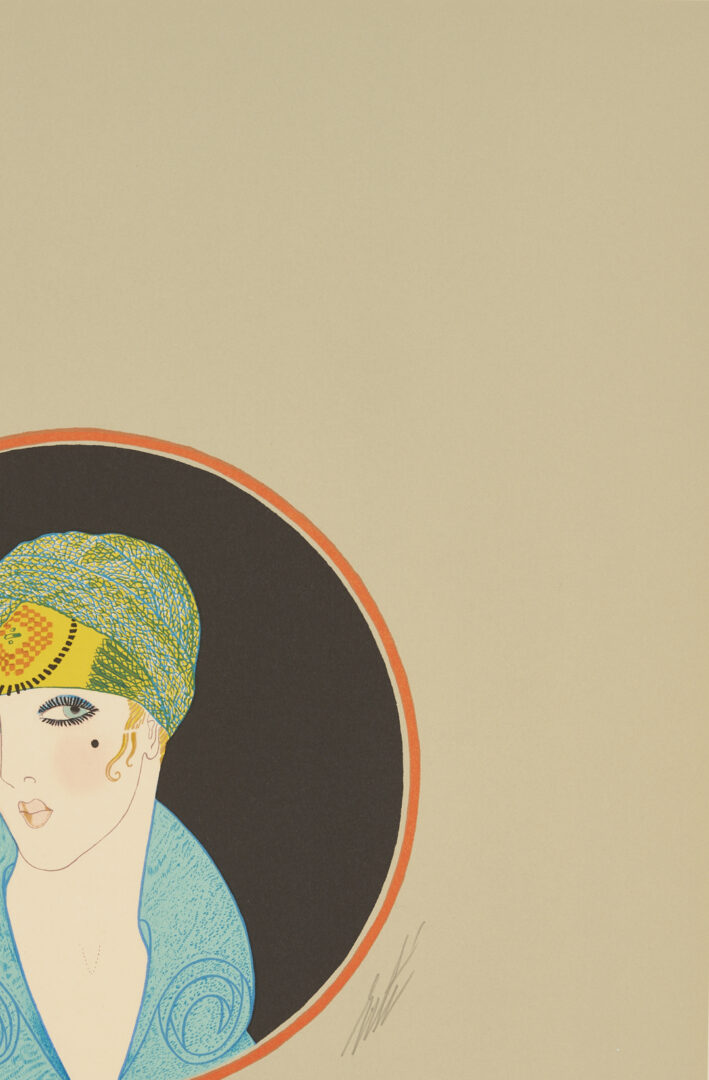 Lot 1200: 3 Signed Erte Lithographs, The Turban Suite Incl. The Mirror, Rose Turban, & Yellow Turban