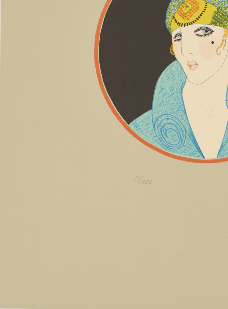 Lot 1200: 3 Signed Erte Lithographs, The Turban Suite Incl. The Mirror, Rose Turban, & Yellow Turban