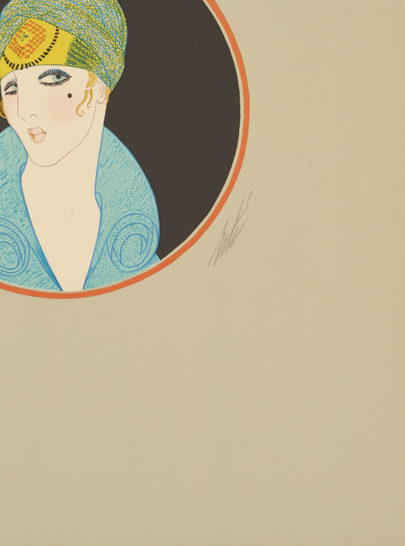 Lot 1200: 3 Signed Erte Lithographs, The Turban Suite Incl. The Mirror, Rose Turban, & Yellow Turban