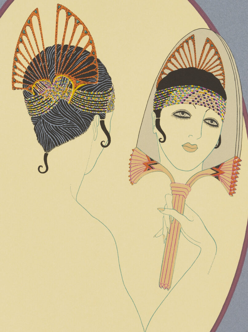 Lot 1200: 3 Signed Erte Lithographs, The Turban Suite Incl. The Mirror, Rose Turban, & Yellow Turban