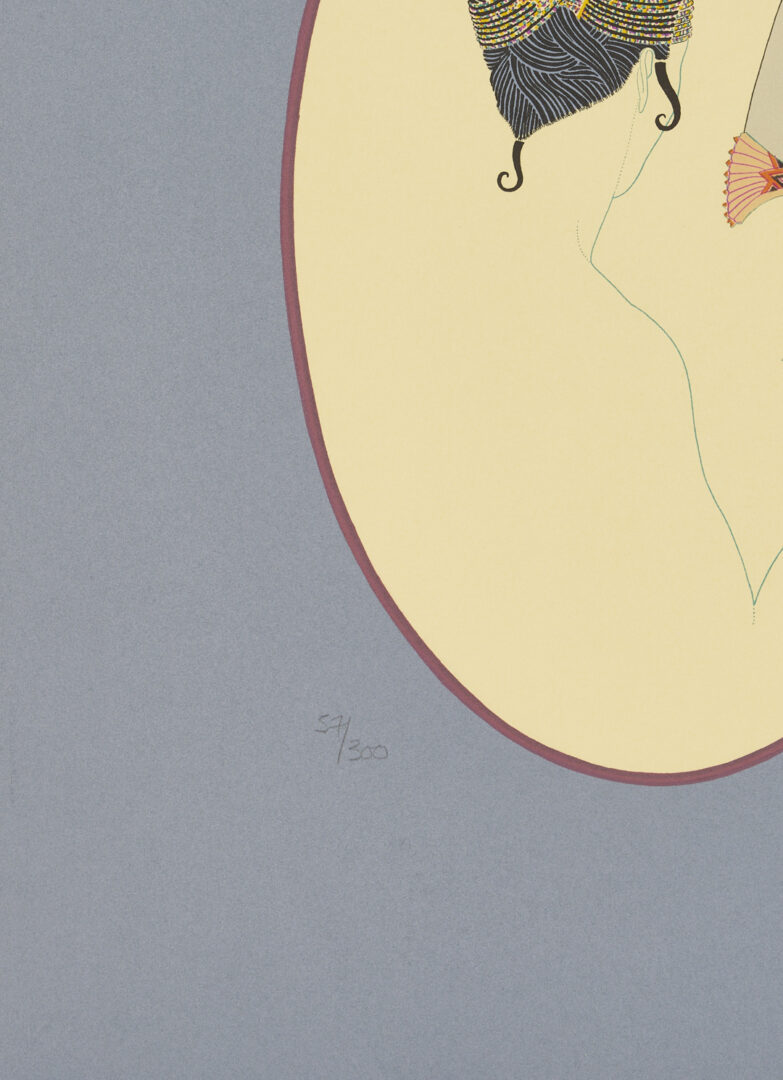 Lot 1200: 3 Signed Erte Lithographs, The Turban Suite Incl. The Mirror, Rose Turban, & Yellow Turban