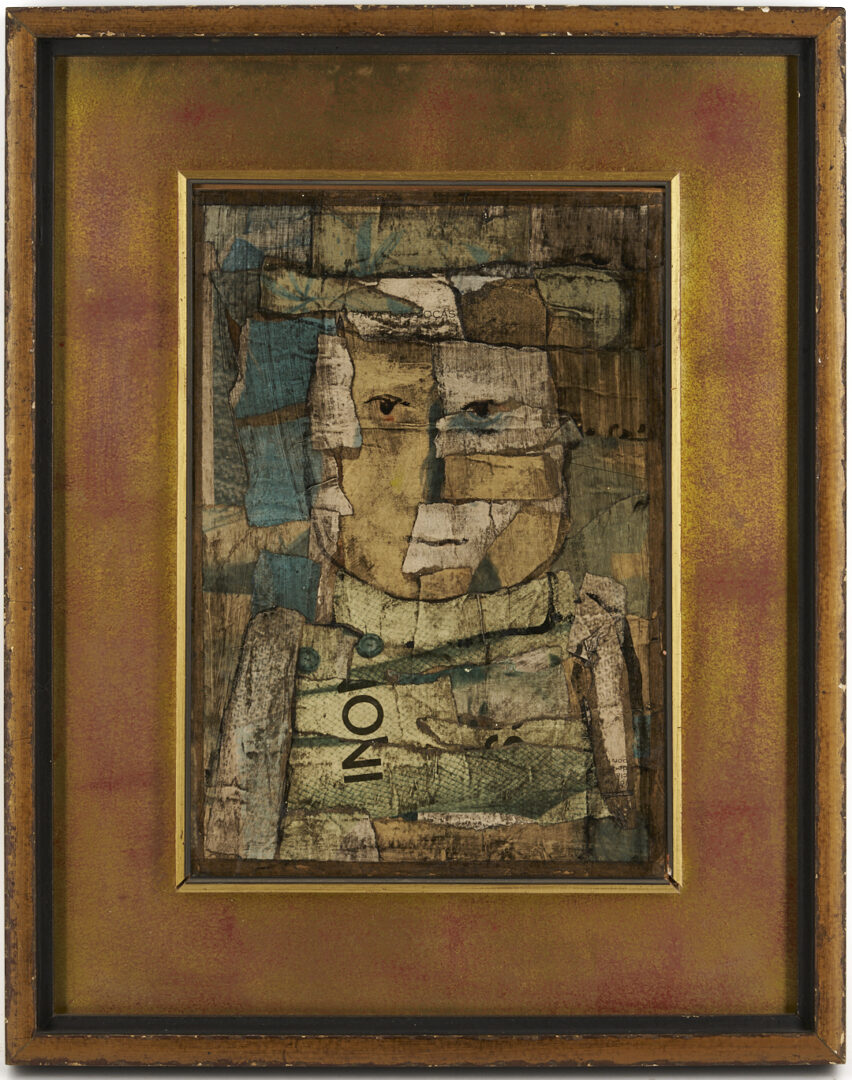 Lot 1203: Louis Solari Mixed Media Collage, Marionetta Resentida