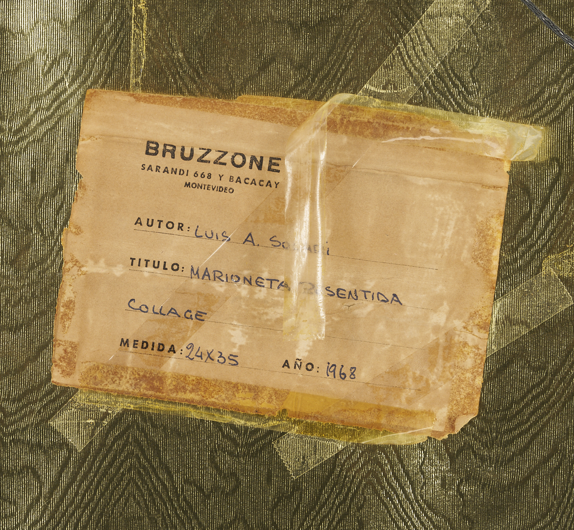 Lot 1203: Louis Solari Mixed Media Collage, Marionetta Resentida