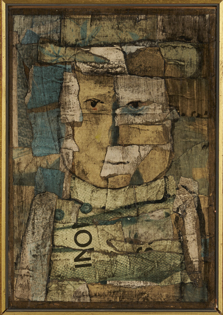 Lot 1203: Louis Solari Mixed Media Collage, Marionetta Resentida