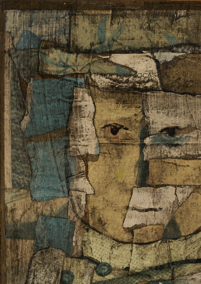 Lot 1203: Louis Solari Mixed Media Collage, Marionetta Resentida