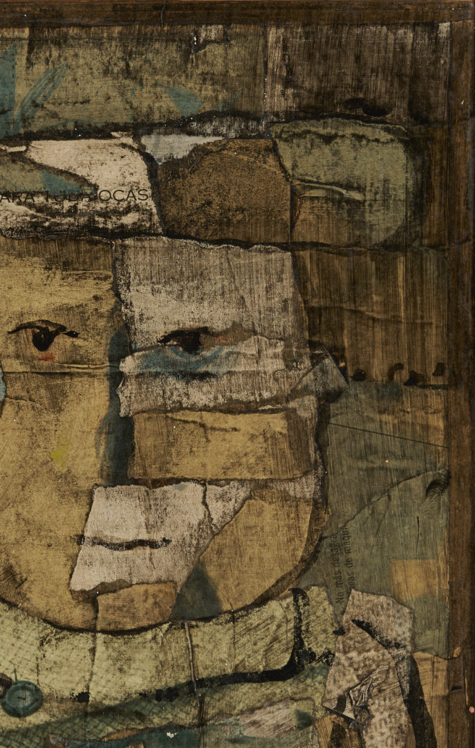 Lot 1203: Louis Solari Mixed Media Collage, Marionetta Resentida