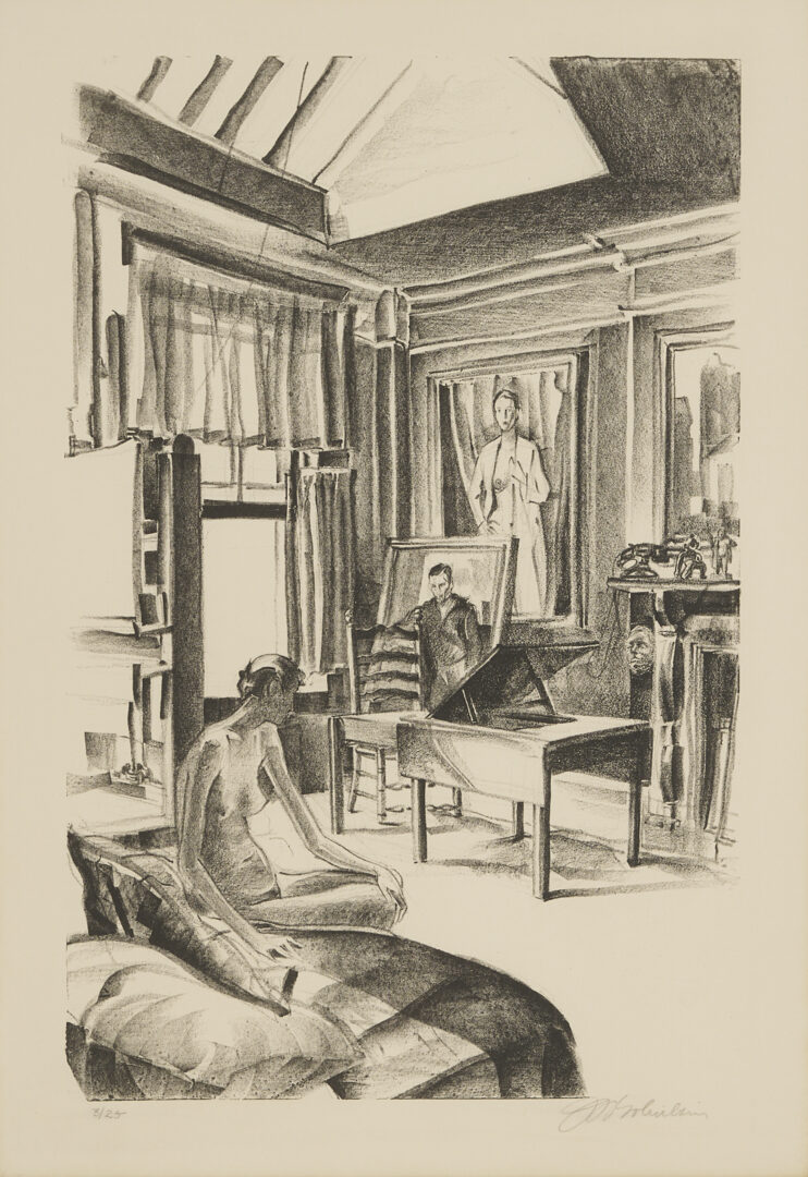 Lot 1209: Maurice Pasterna & Joseph Golinkin, two  20th C. Figural Prints