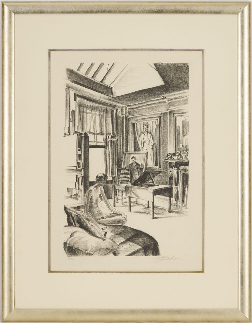 Lot 1209: Maurice Pasterna & Joseph Golinkin, two  20th C. Figural Prints