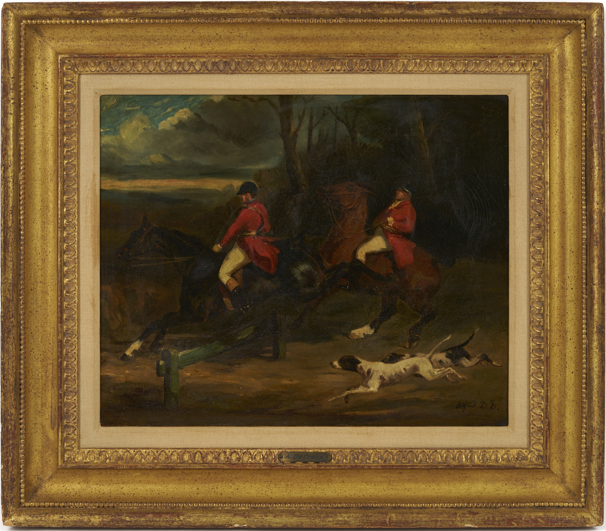 Lot 120: Fox Hunt Scene O/C after Alfred de Dreux