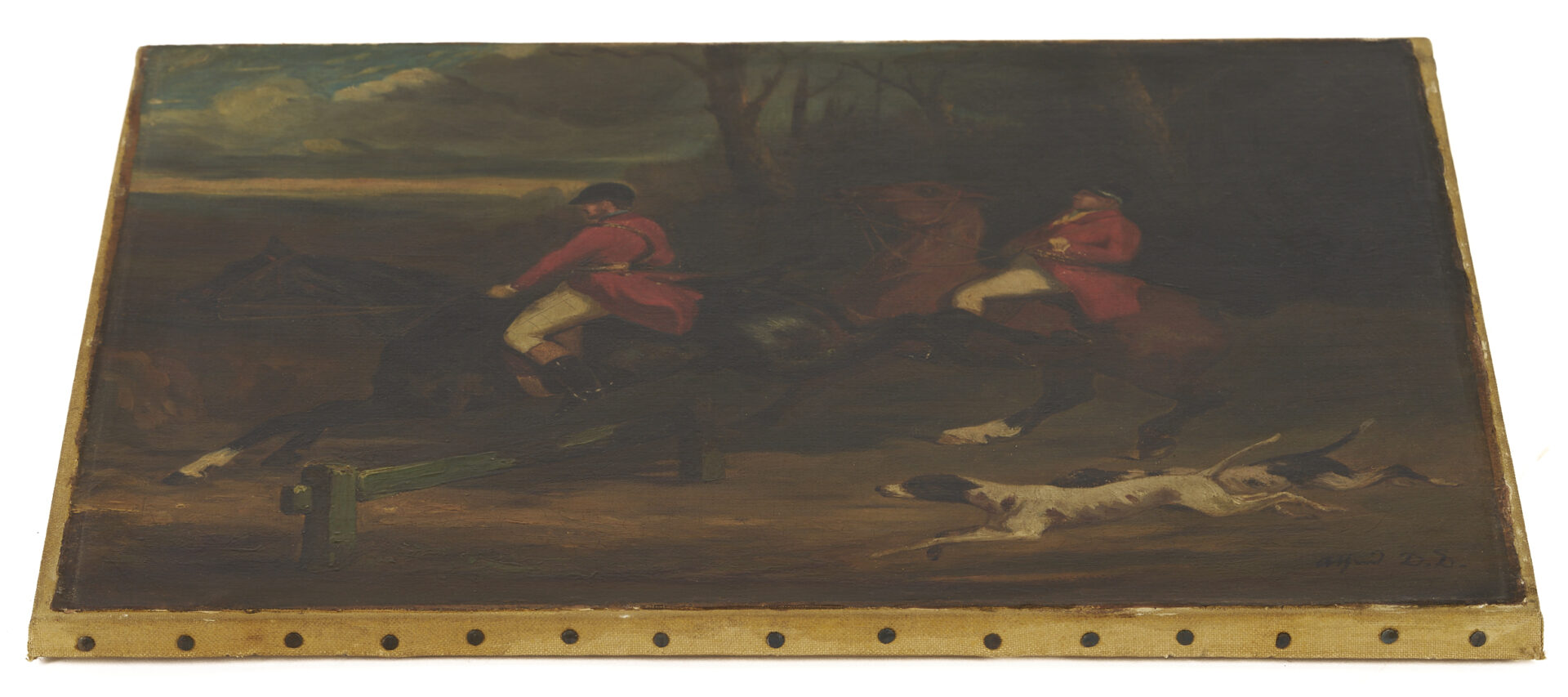 Lot 120: Fox Hunt Scene O/C after Alfred de Dreux
