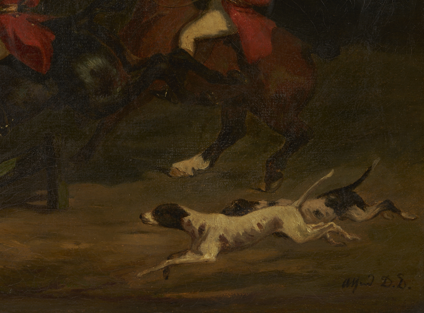 Lot 120: Fox Hunt Scene O/C after Alfred de Dreux