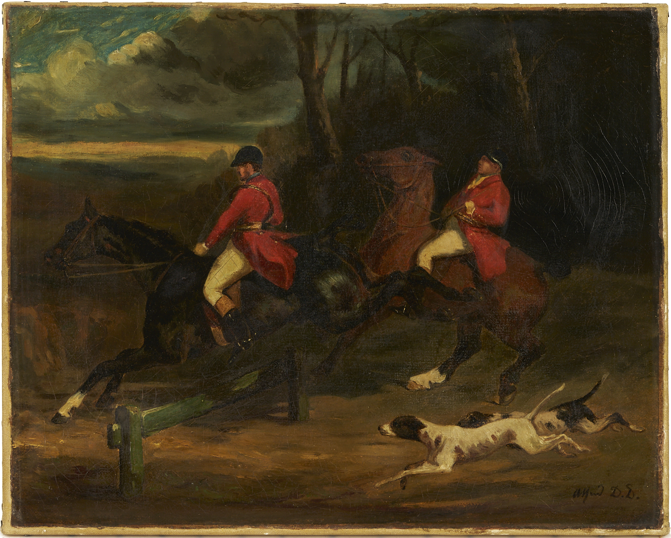 Lot 120: Fox Hunt Scene O/C after Alfred de Dreux