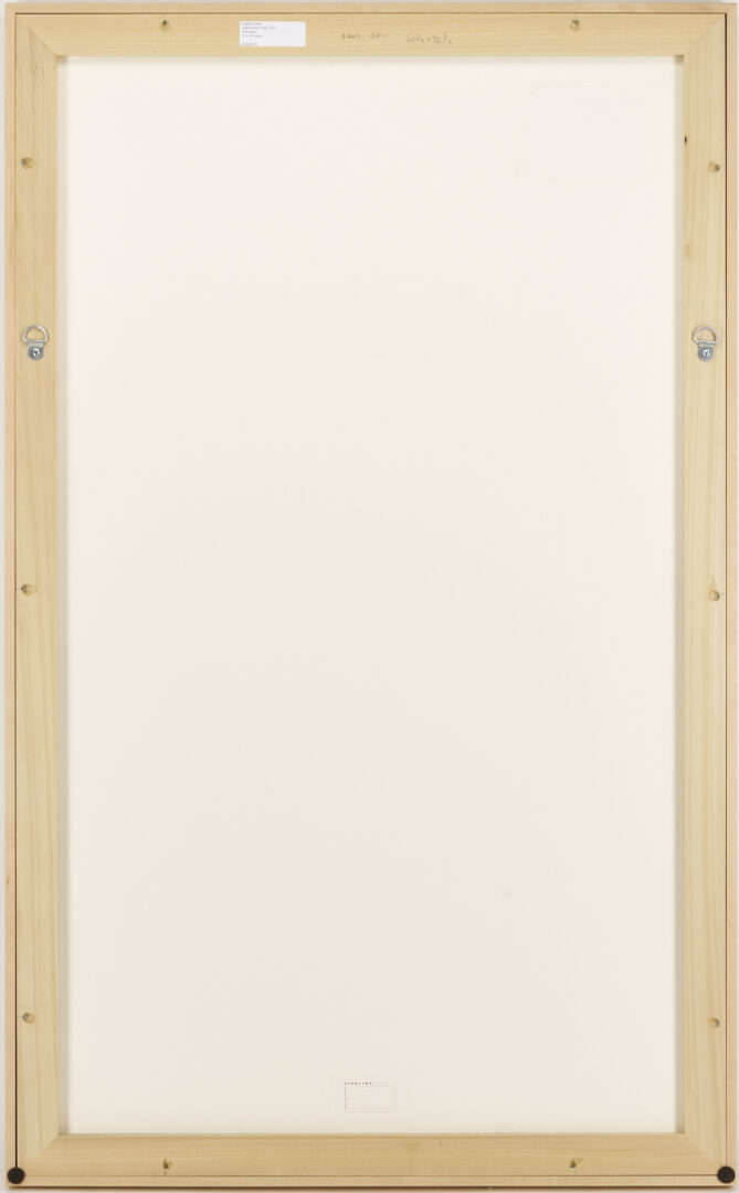 Lot 1212: Kalani Engles Monotype, Sunflowers on an Orange Table