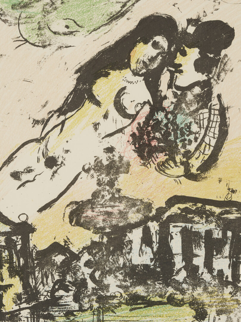 Lot 1213: 3 Chagall Framed Lithographs Plus Jules Pascin Etching, At the Ball