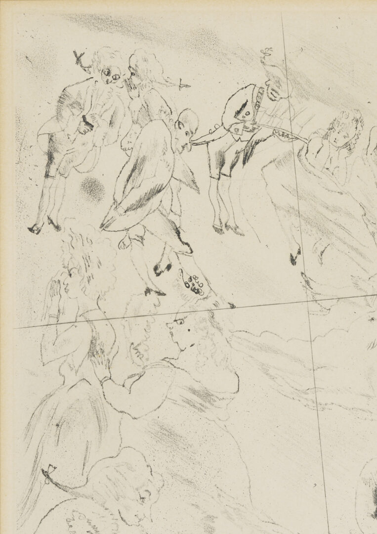 Lot 1213: 3 Chagall Framed Lithographs Plus Jules Pascin Etching, At the Ball