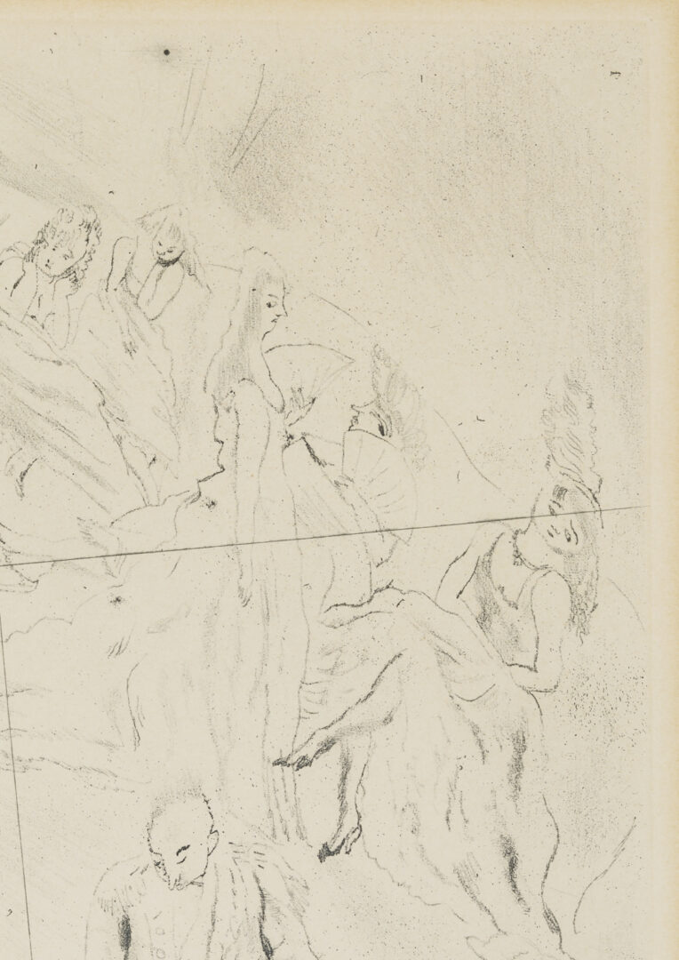 Lot 1213: 3 Chagall Framed Lithographs Plus Jules Pascin Etching, At the Ball