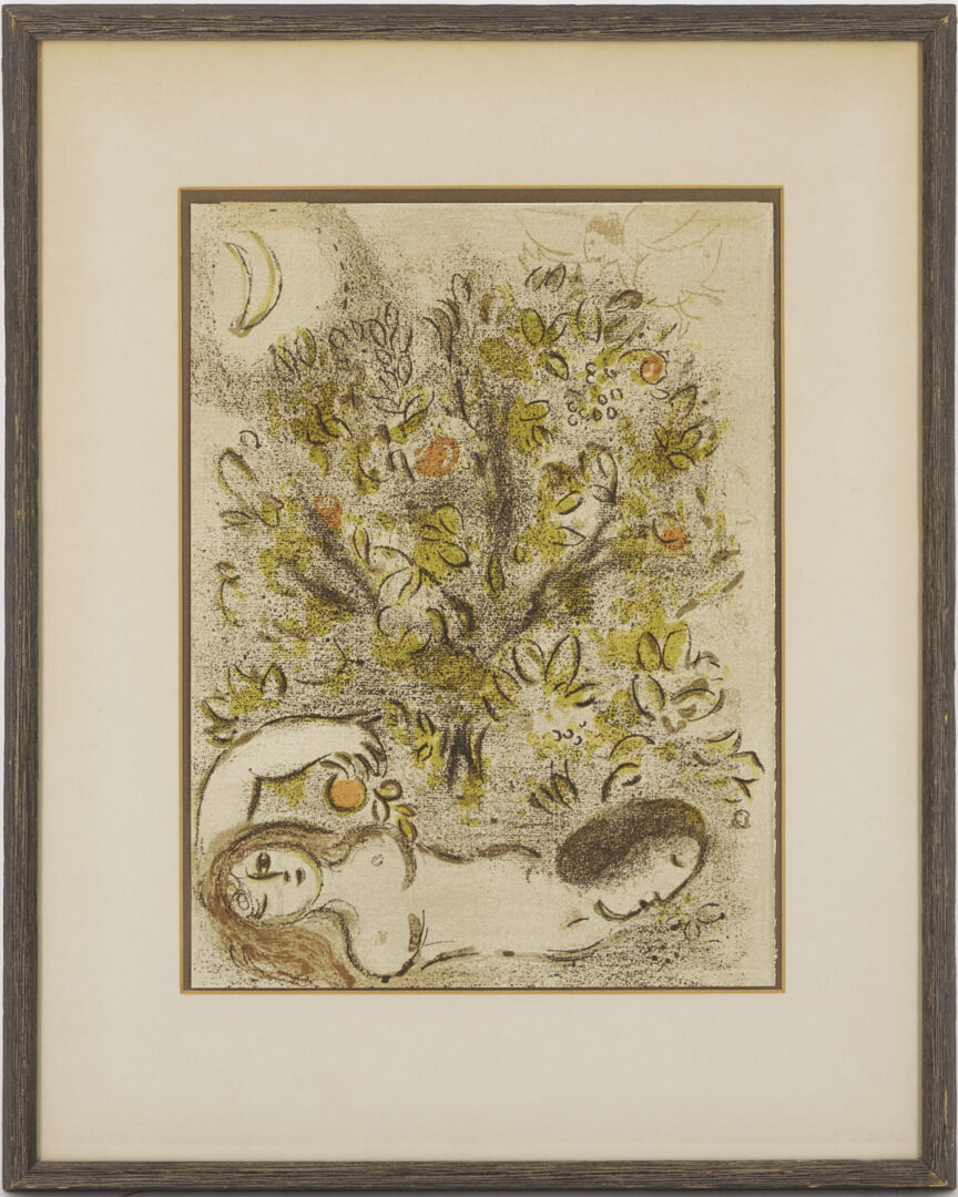 Lot 1213: 3 Chagall Framed Lithographs Plus Jules Pascin Etching, At the Ball