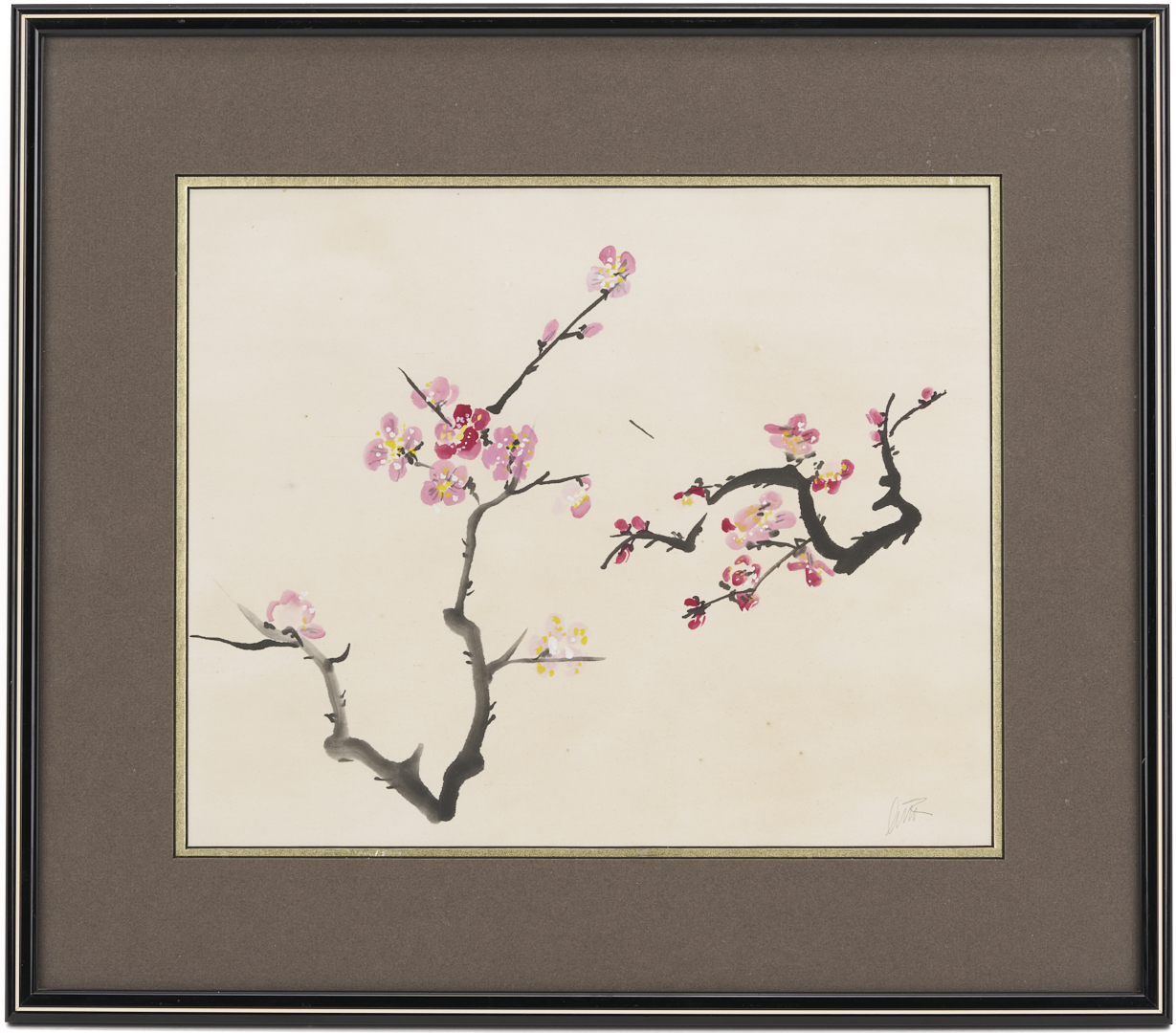 Lot 1215: 9 Framed Works on Paper: Soyer, Zucker, Cherry Blossoms, After Van Gogh, & Le Bon Genre