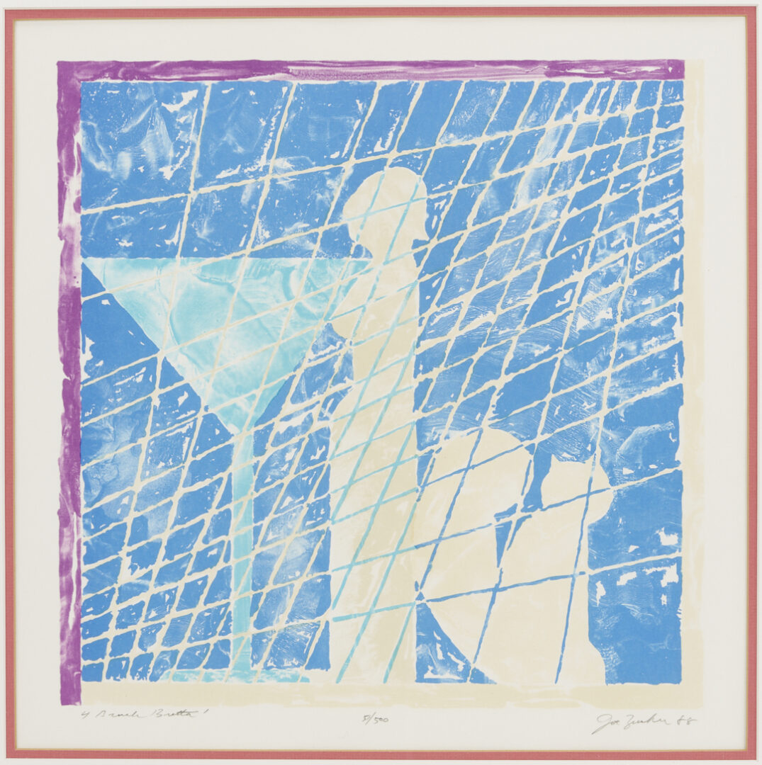 Lot 1215: 9 Framed Works on Paper: Soyer, Zucker, Cherry Blossoms, After Van Gogh, & Le Bon Genre