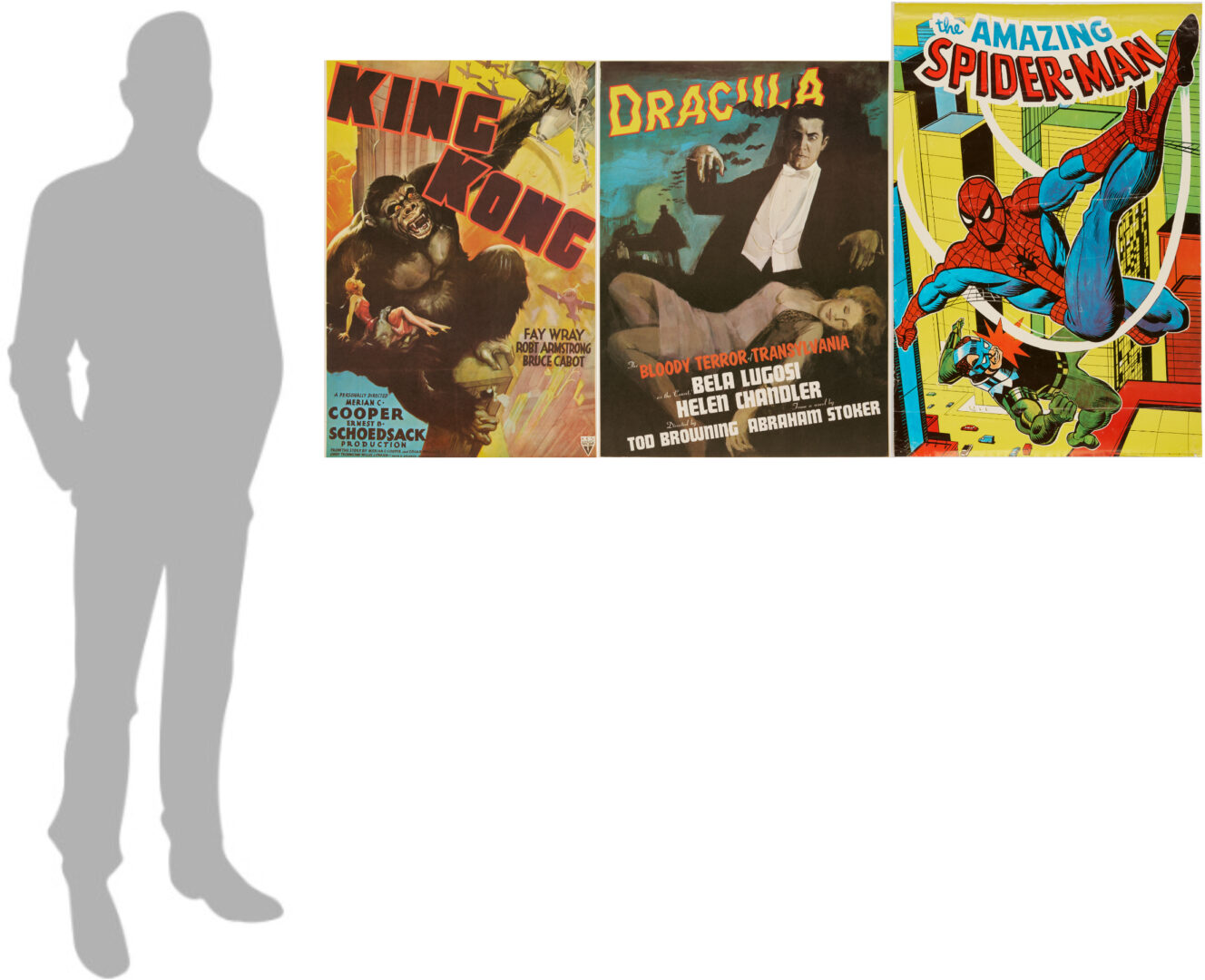Lot 1216: 3 Movie Posters, King Kong, Dracula & Amazing Spiderman