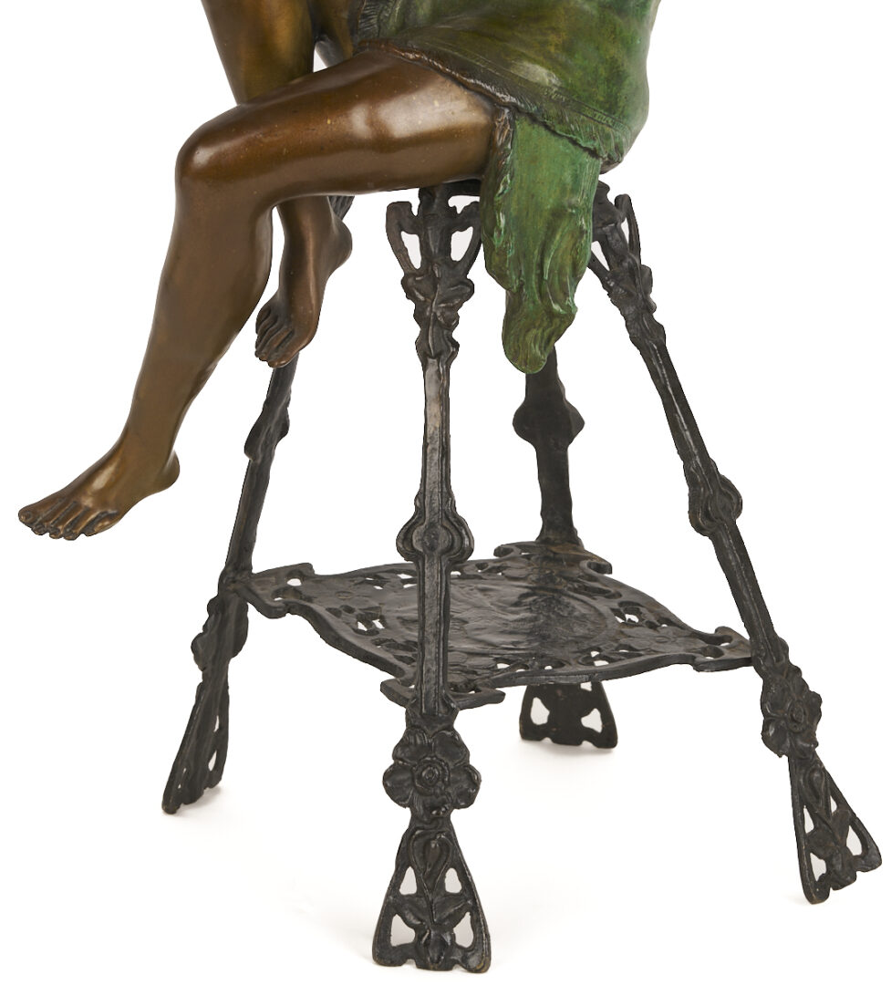 Lot 1217: Bronze Flapper After F. de Luca Bronze, Plus Toulouse-Lautrec Print