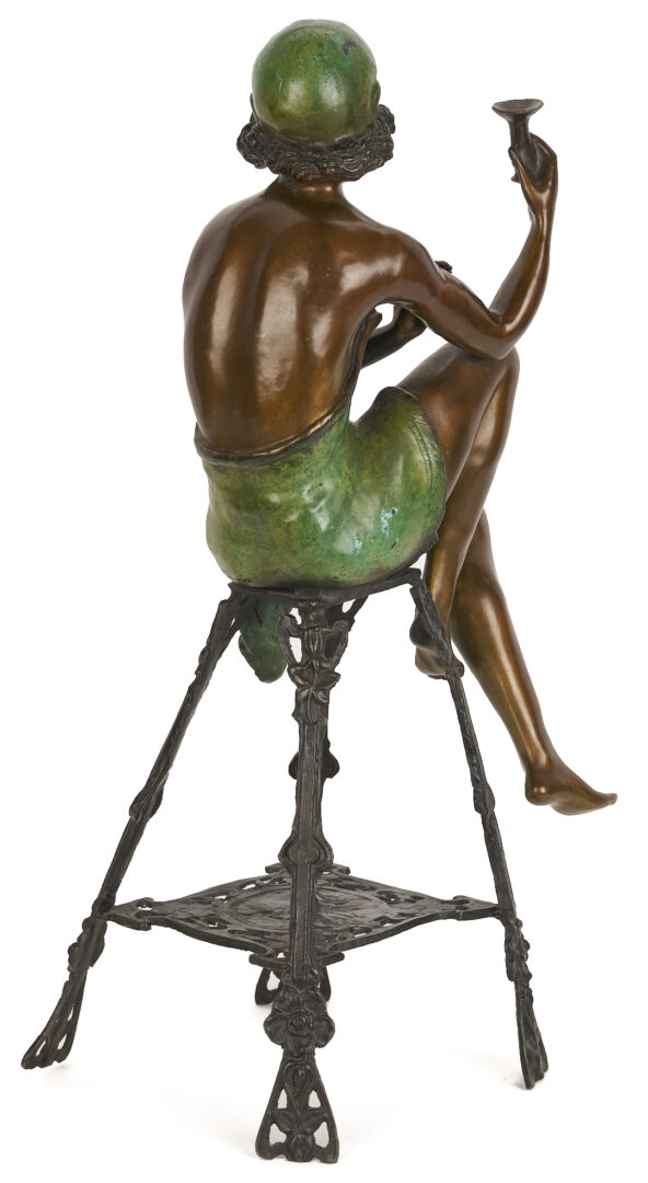 Lot 1217: Bronze Flapper After F. de Luca Bronze, Plus Toulouse-Lautrec Print