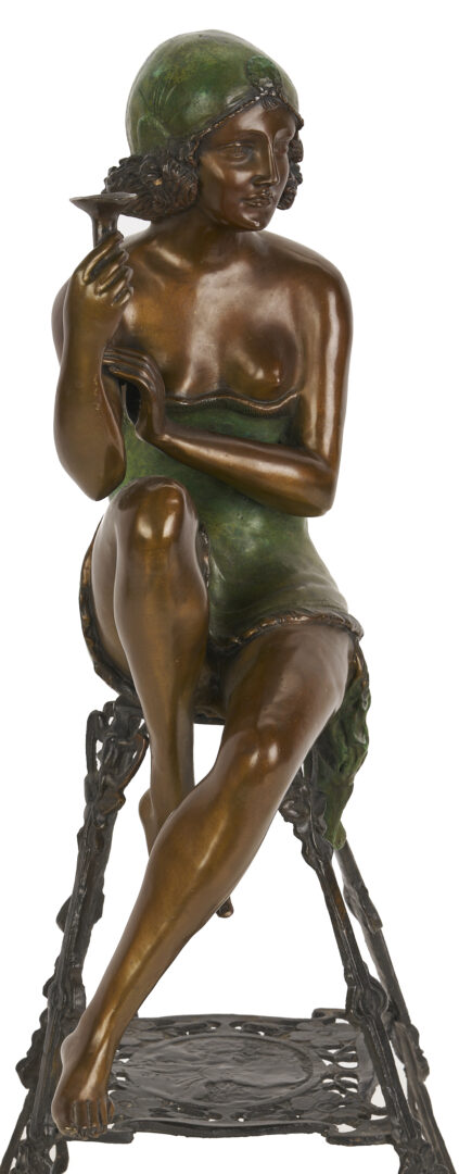 Lot 1217: Bronze Flapper After F. de Luca Bronze, Plus Toulouse-Lautrec Print