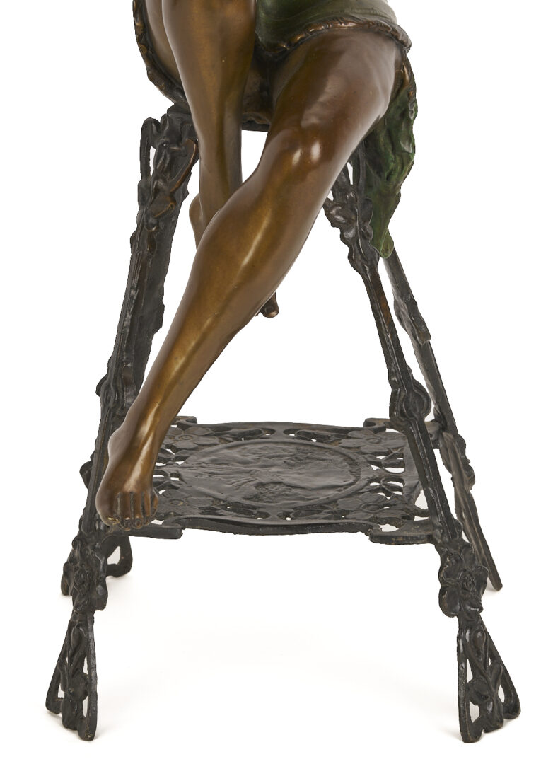 Lot 1217: Bronze Flapper After F. de Luca Bronze, Plus Toulouse-Lautrec Print