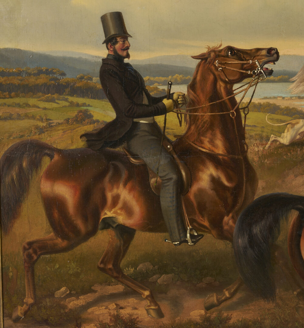 Lot 121: Large Theodor Franz Zimmermann O/C Fox Hunt Painting