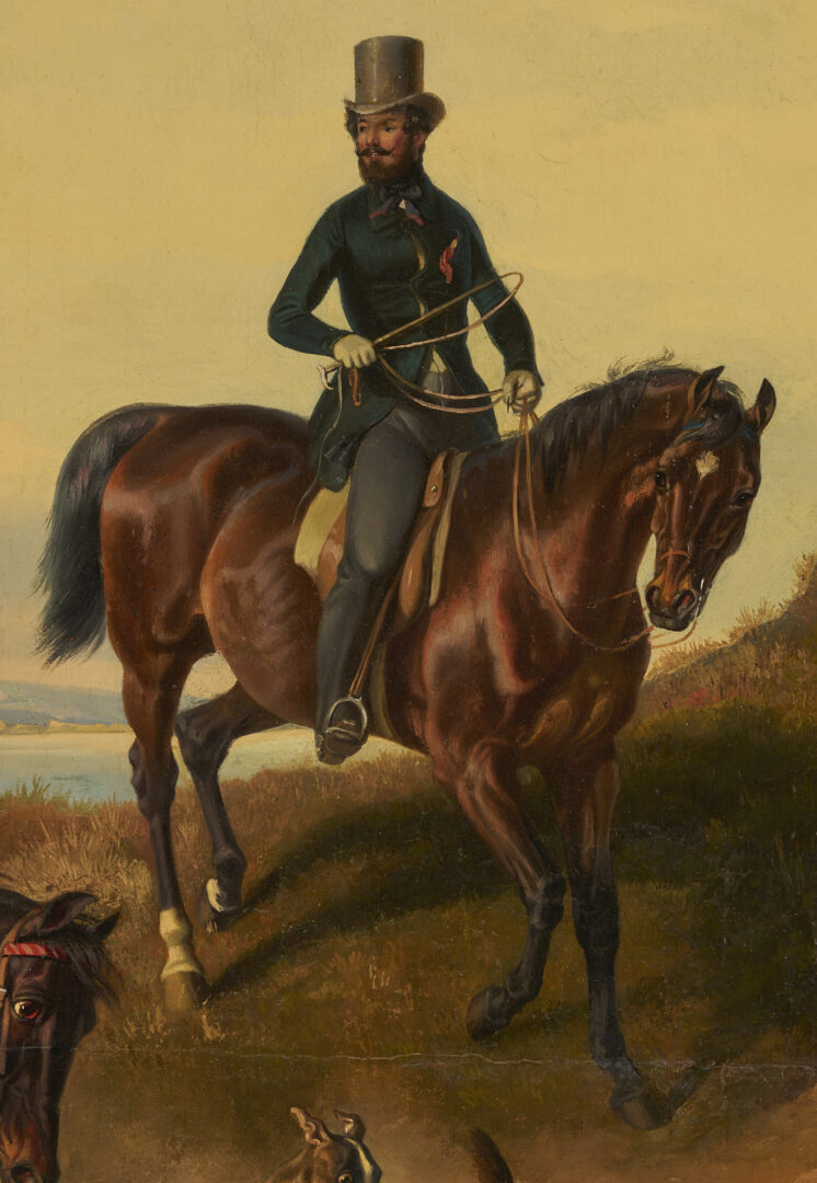 Lot 121: Large Theodor Franz Zimmermann O/C Fox Hunt Painting