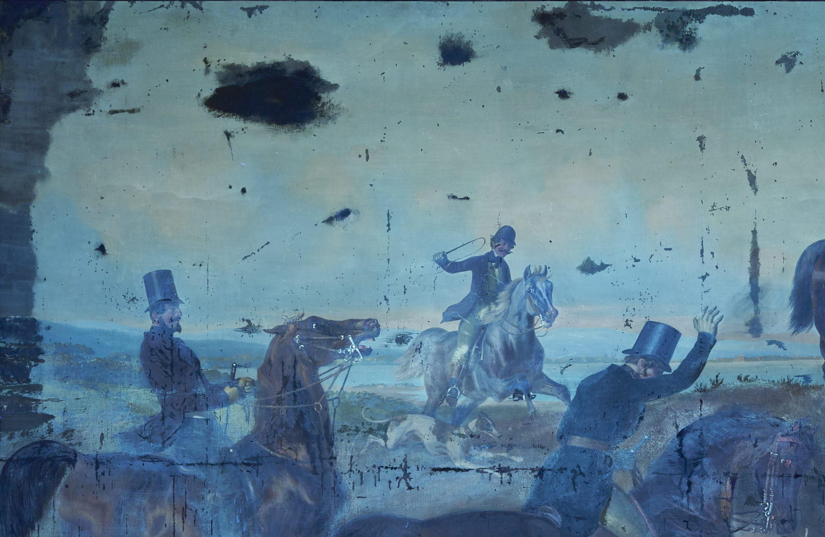 Lot 121: Large Theodor Franz Zimmermann O/C Fox Hunt Painting