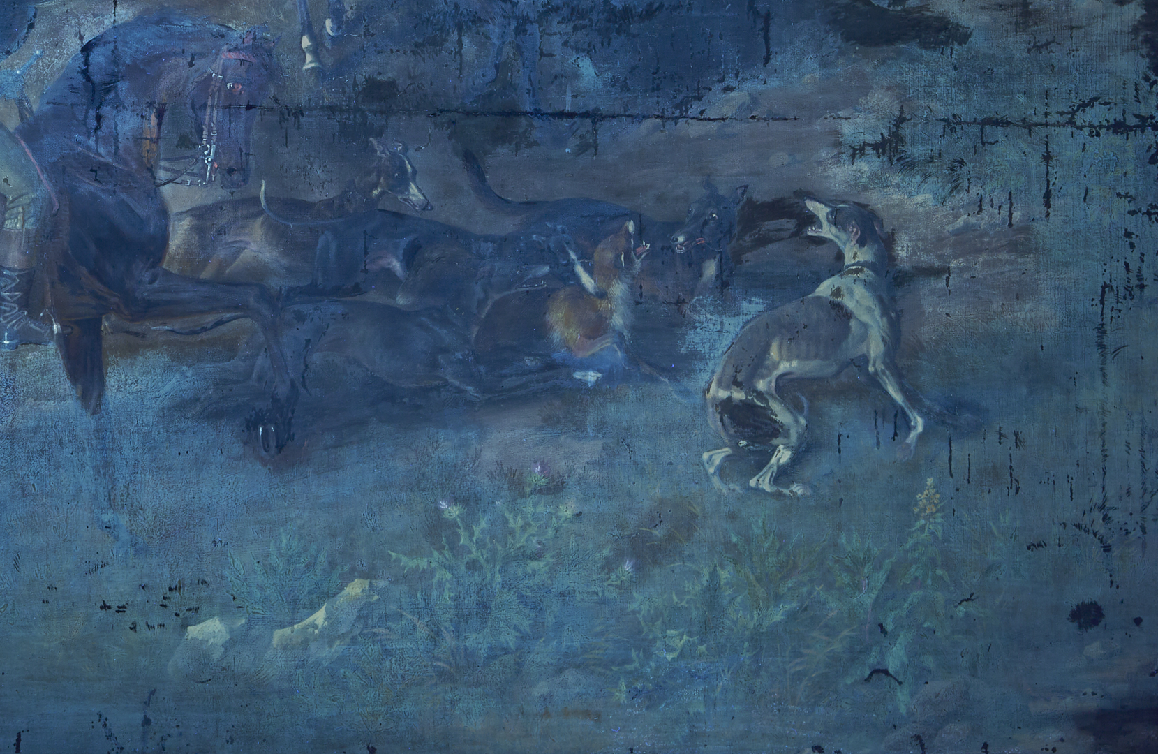 Lot 121: Large Theodor Franz Zimmermann O/C Fox Hunt Painting