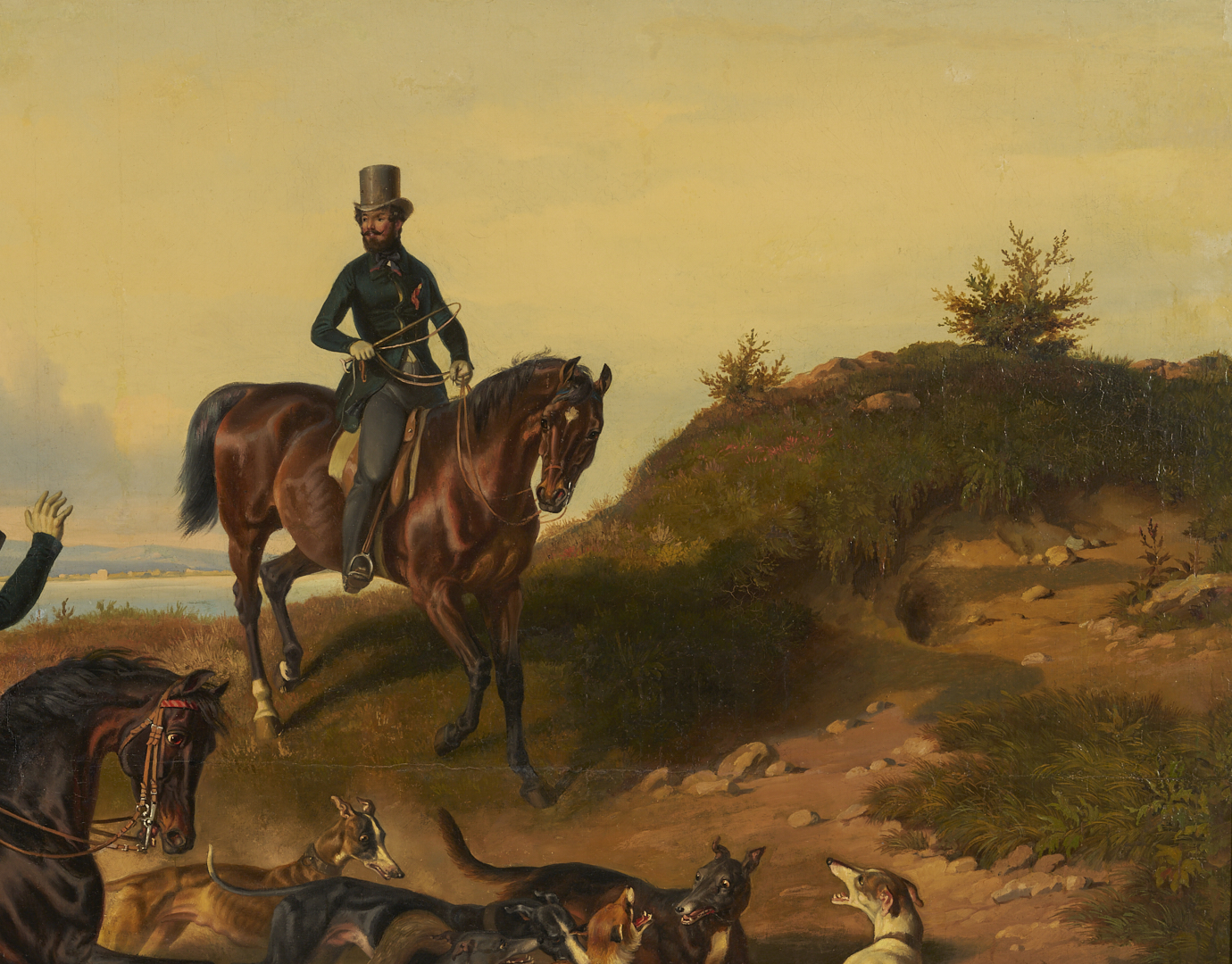 Lot 121: Large Theodor Franz Zimmermann O/C Fox Hunt Painting
