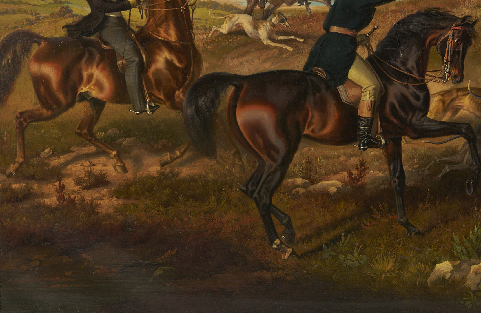 Lot 121: Large Theodor Franz Zimmermann O/C Fox Hunt Painting