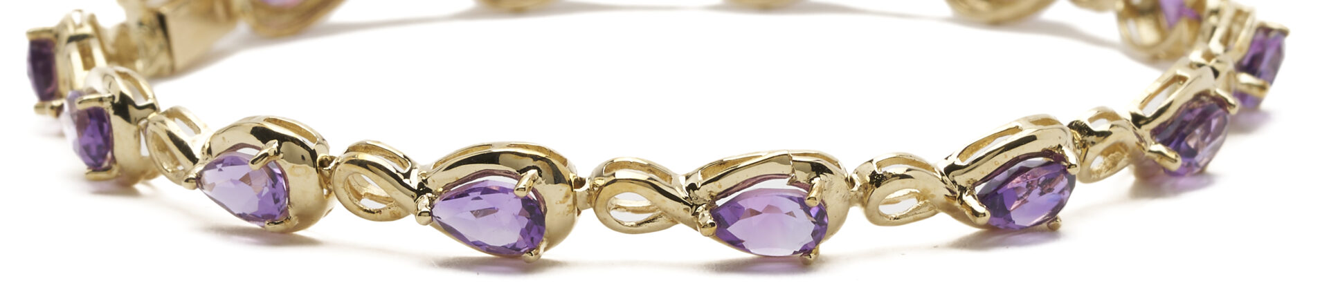 Lot 1222: 14K Gold & Amethyst Bracelet