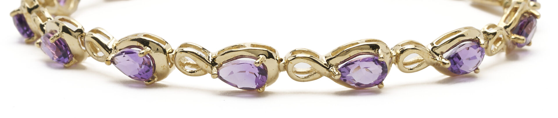 Lot 1222: 14K Gold & Amethyst Bracelet