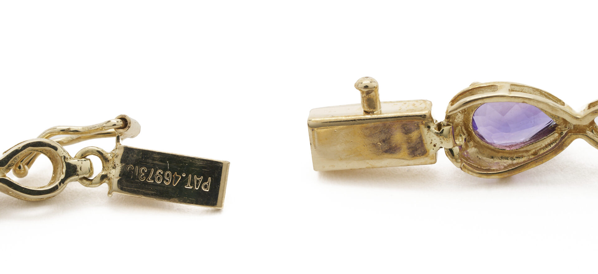 Lot 1222: 14K Gold & Amethyst Bracelet