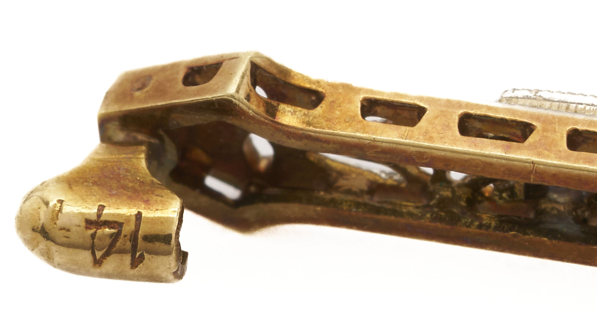 Lot 1224: Art Deco Diamond & Sapphire Bar Pin w/ 2 Matching Children’s Pins, 2 Ladies’ Wrist Watches, Plus Cameo