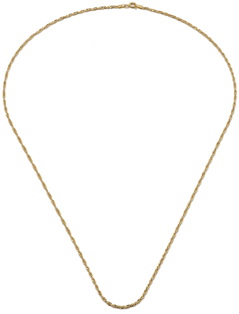 Lot 1225: 18K Gold Wheat Chain Necklace
