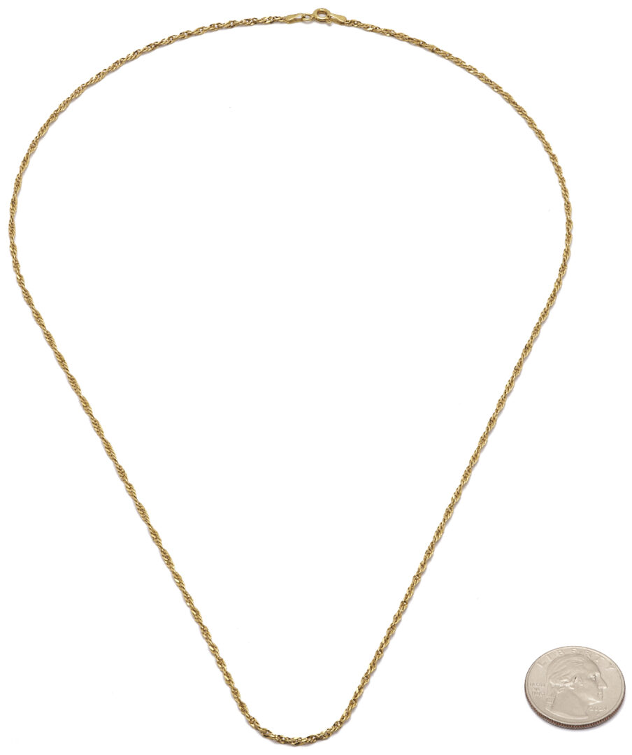 Lot 1225: 18K Gold Wheat Chain Necklace