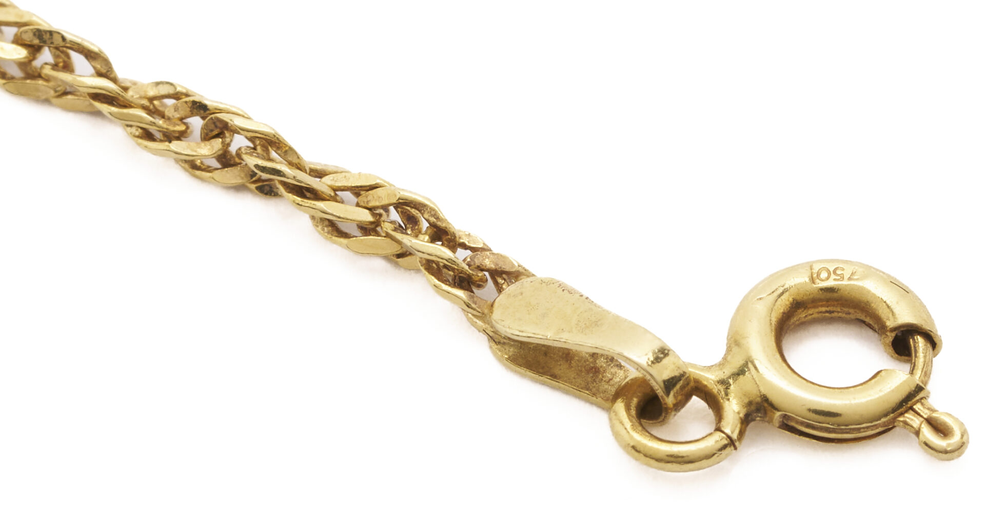 Lot 1225: 18K Gold Wheat Chain Necklace
